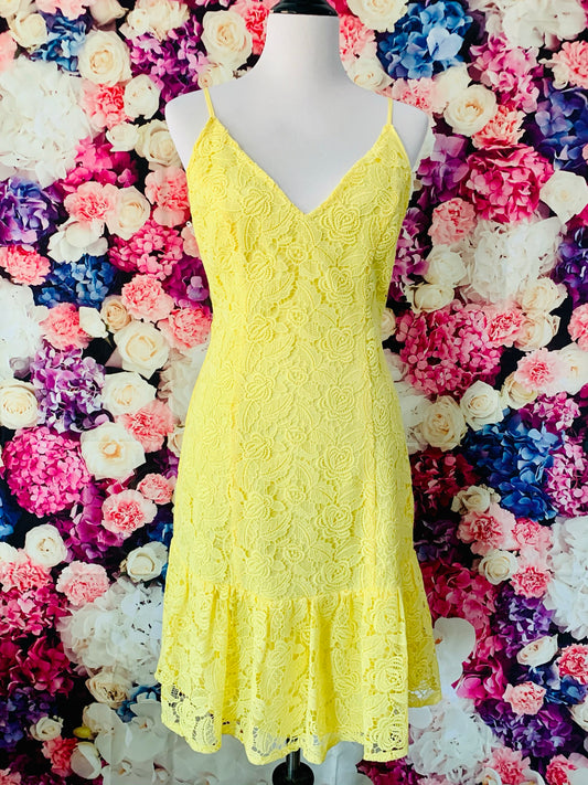 Lemon Drop Lace Dress